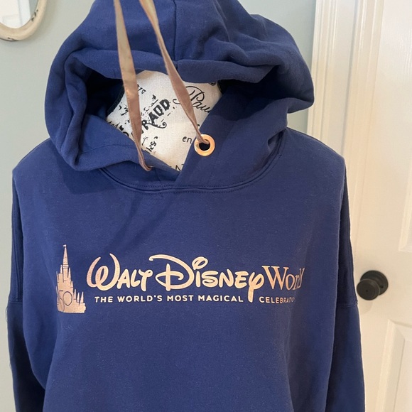 Walt Disney World 50th Anniversary Navy Iridescent Castle Sweatshirt | Size S - Picture 7 of 11